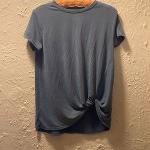 Plain Charcoal Grey Knotted T-Shirt